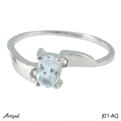 Ring J01-AQ with real Aquamarine
