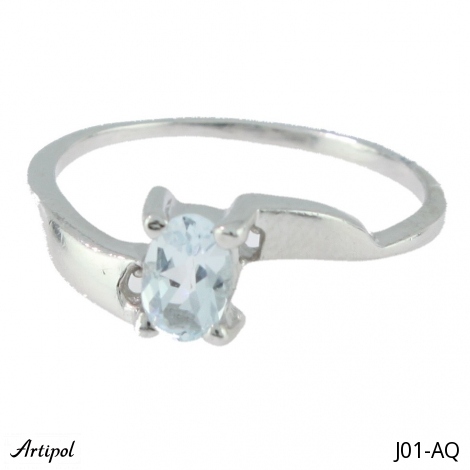 Ring J01-AQ mit echter Aquamarin
