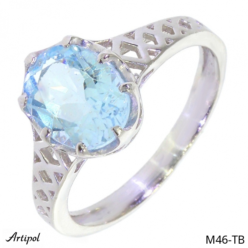 Ring M46-TB mit echter Blauem Topas