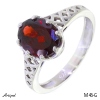 Ring M46-G with real Red garnet