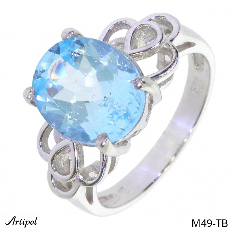 Ring M49-TB with real Blue topaz