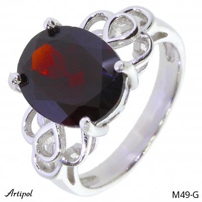 Ring M49-G with real Garnet