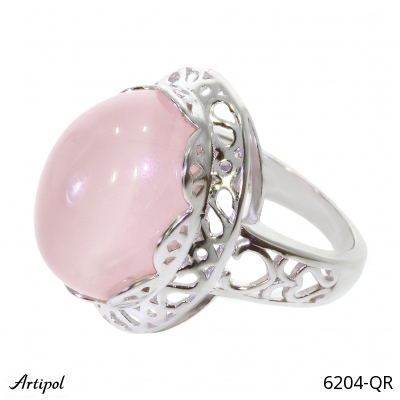 Ring 6204-QR with real Rose quartz