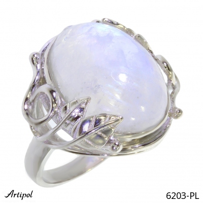 Ring 6203-PL with real Rainbow Moonstone