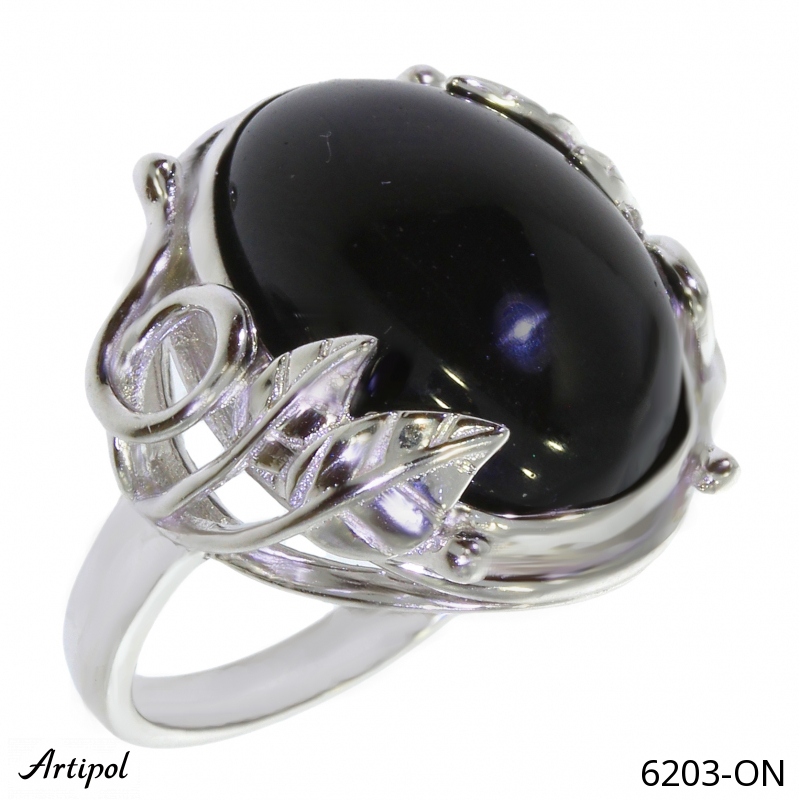 Bague 6203-ON en Onyx noir véritable