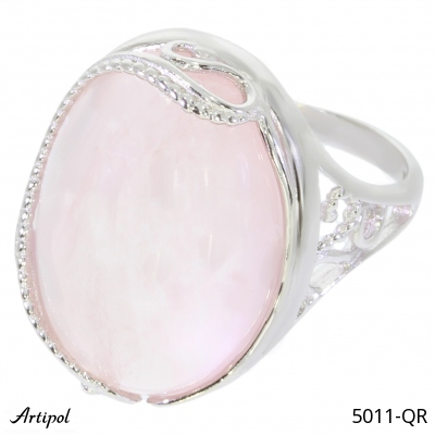 Ring 5011-QR with real Quartz rose