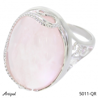 Ring 5011-QR with real Rose Quartz