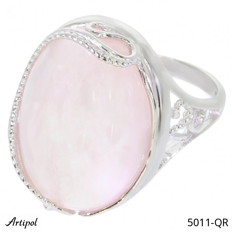 Ring 5011-QR with real Rose Quartz