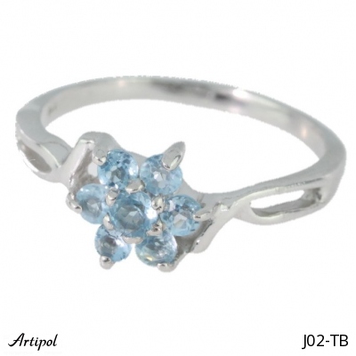Ring J02-TB with real Blue Topaz
