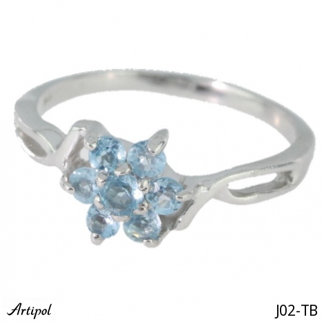 Ring J02-TB mit echter Blauem Topas