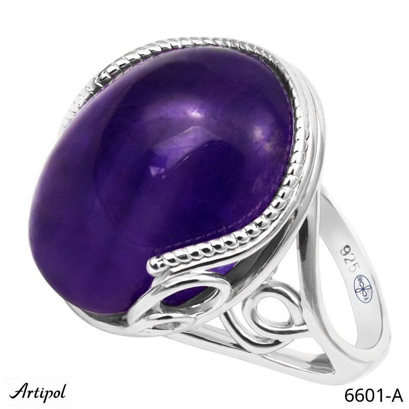 Ring 6601-A with real Amethyst