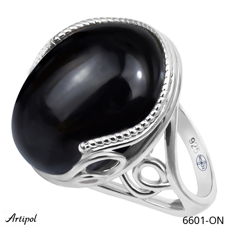 Bague 6601-ON en Onyx noir véritable