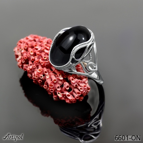 Bague 6601-ON en Onyx noir véritable