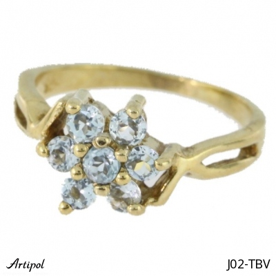 Ring J02-TBV with real Blue topaz gold plated