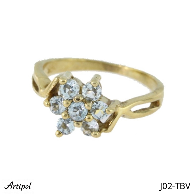 Ring J02-TBV with real Blue topaz