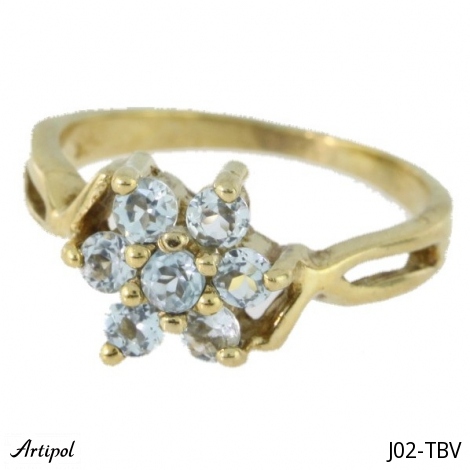 Ring J02-TBV mit echter Blauem Topas
