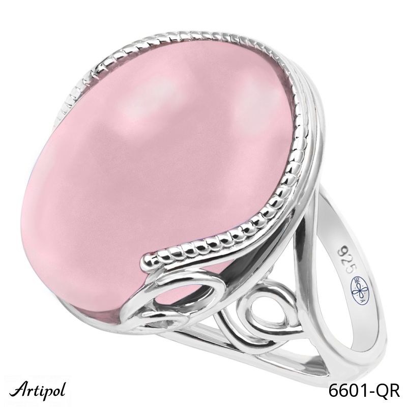 Ring 6601-QR with real Rose quartz