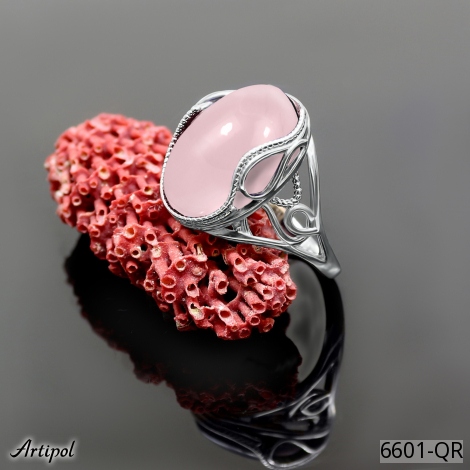 Ring 6601-QR mit echter Rosenquarz