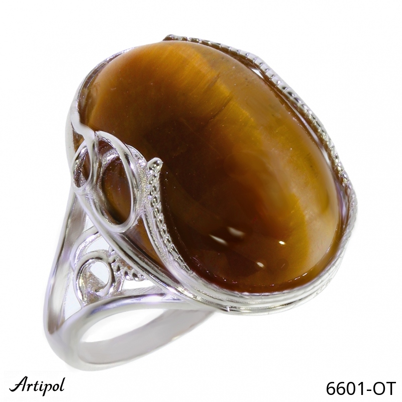 Bague 6601-OT en Oeil de tigre véritable