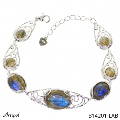 Bracelet B14201-LAB with real Labradorite