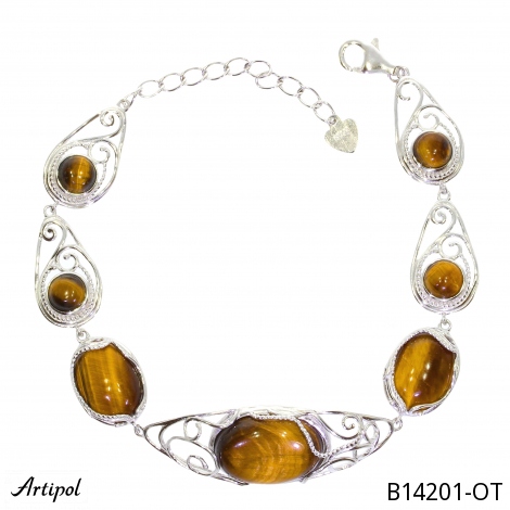 Bracelet B14201-OT en Oeil de tigre véritable