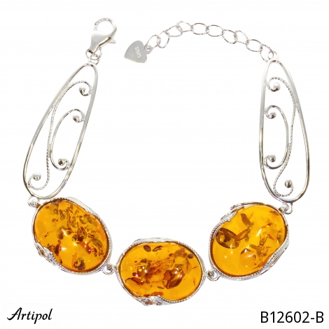 Bracelet B12602-B with real Amber