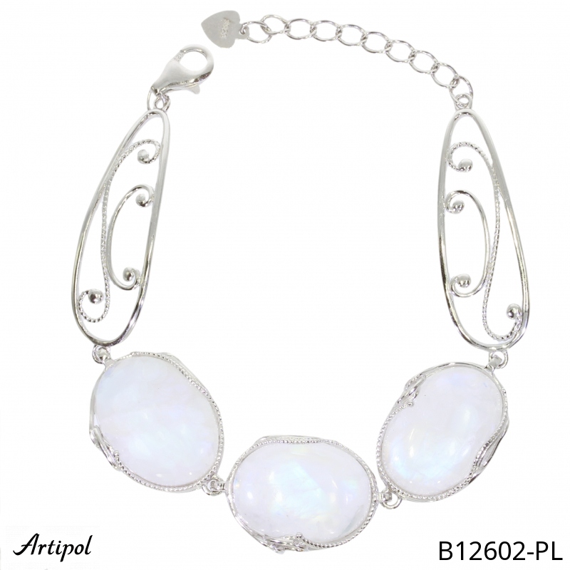 Bracelet B12602-PL with real Moonstone