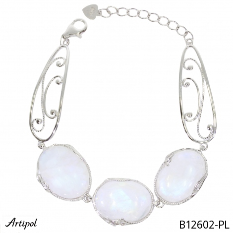 Armreif B12602-PL mit echter Mondstein