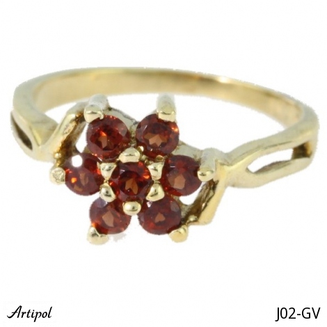 Ring J02-GV with real Garnet