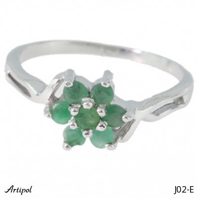 Ring J02-E with real Emerald