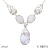 Necklace C11001-PL with real Rainbow Moonstone