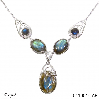 Necklace C11001-LAB with real Labradorite