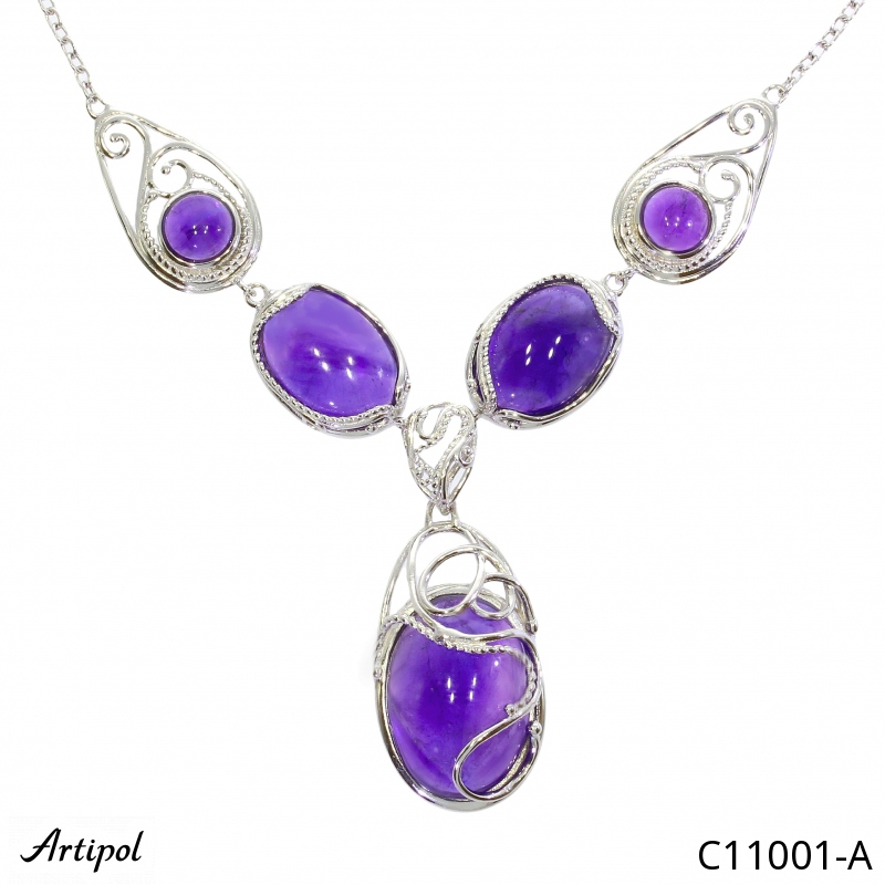 Necklace C11001-A with real Amethyst
