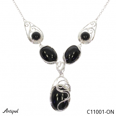 Necklace C11001-ON with real Black Onyx