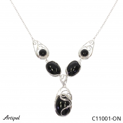 Necklace C11001-ON with real Black Onyx
