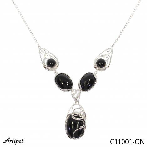 Collier C11001-ON en Onyx noir véritable
