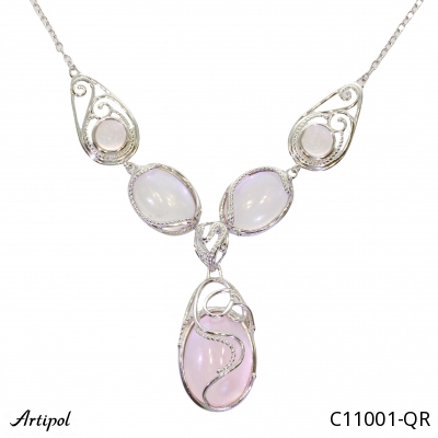 Necklace C11001-QR with real Rose Quartz