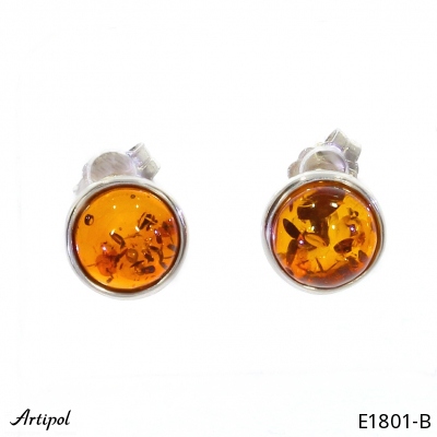 Earrings E1801-B with real Amber