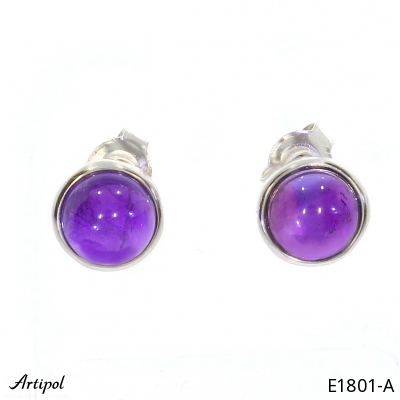 Earrings E1801-A with real Amethyst