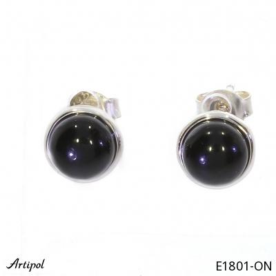 Earrings E1801-ON with real Black onyx