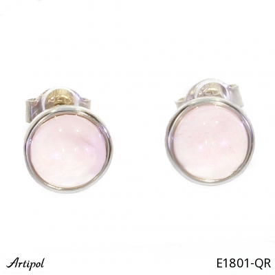 Earrings E1801-QR with real Rose Quartz