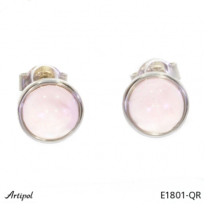 Earrings E1801-QR with real Rose quartz