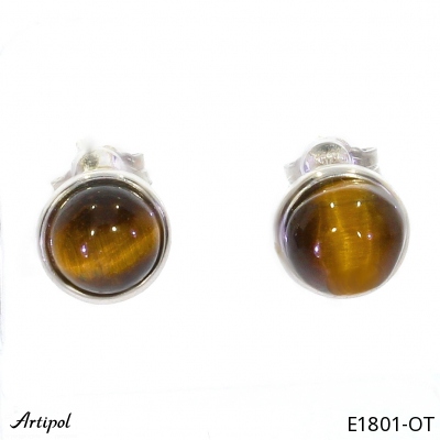 Boucles d'oreilles E1801-OT en Oeil de tigre véritable
