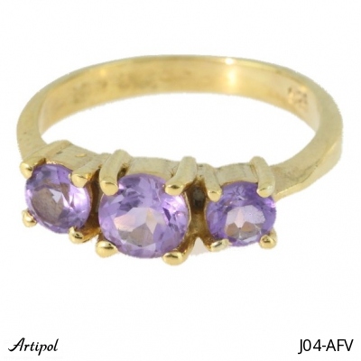 Ring J04-AFV mit echter vergoldetem Amethyst