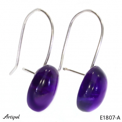 Silver plated earrings oriental chic stone purple amethyst