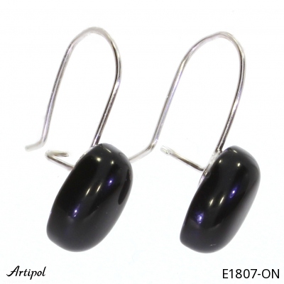 Earrings E1807-ON with real Black Onyx