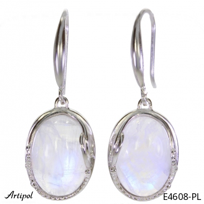 Earrings E4608-PL with real Moonstone