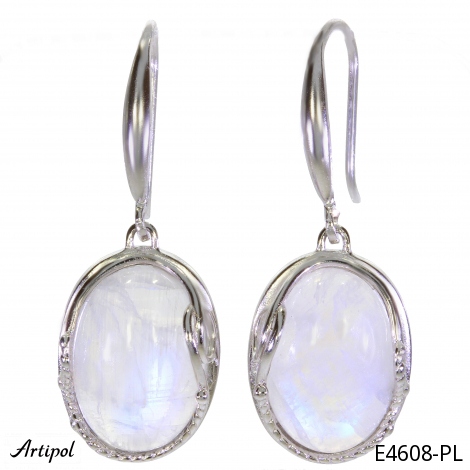 Earrings E4608-PL with real Moonstone