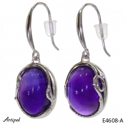 Earrings E4608-A with real Amethyst