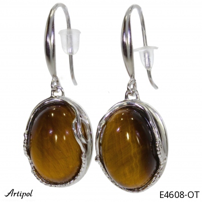 Earrings E4608-OT with real Tiger's eye